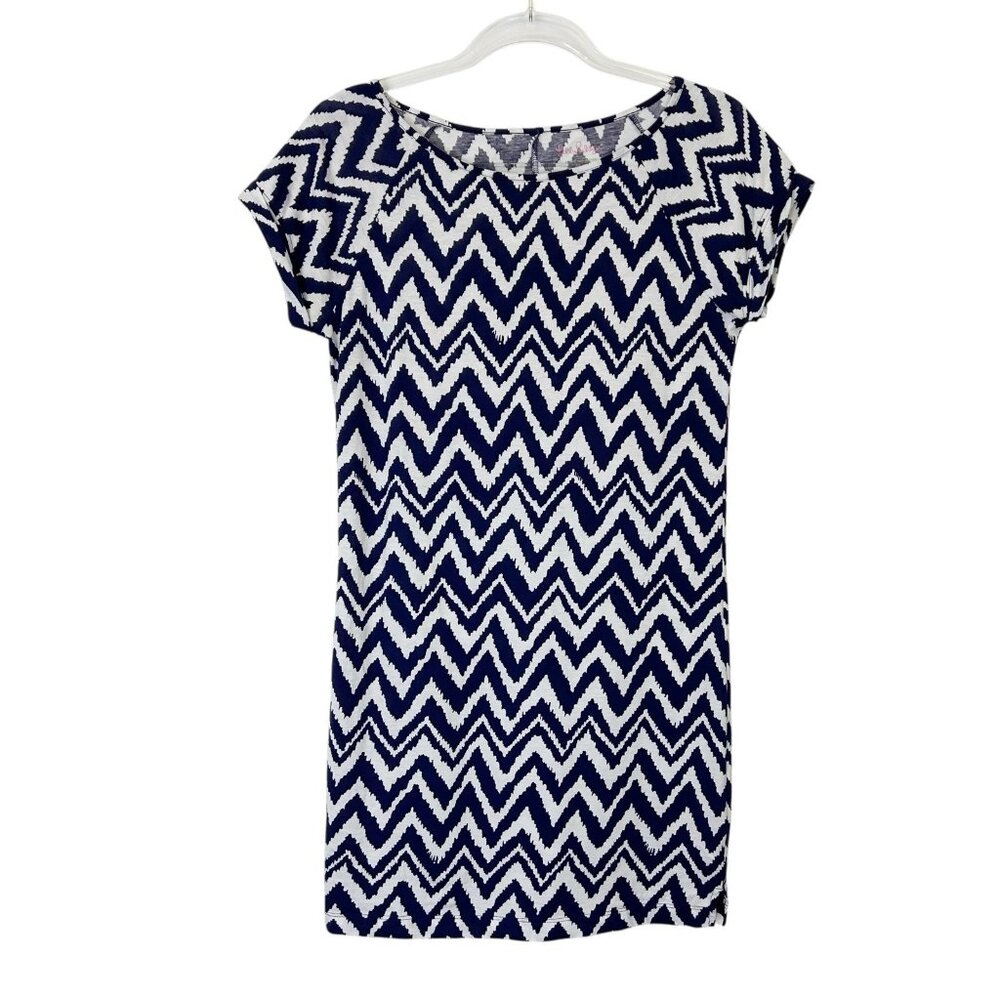 Lilly Pulitzer Palmer T-shirt‎ Dress Women’s Size Small Blue Chevron
